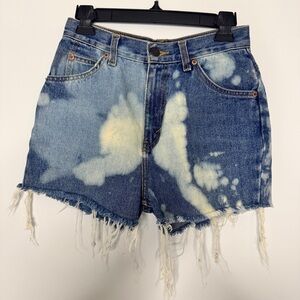 Levi's High Waist Shorts Cloud Bleach Jeans Denim Each One Is Unique Blue Sz 27